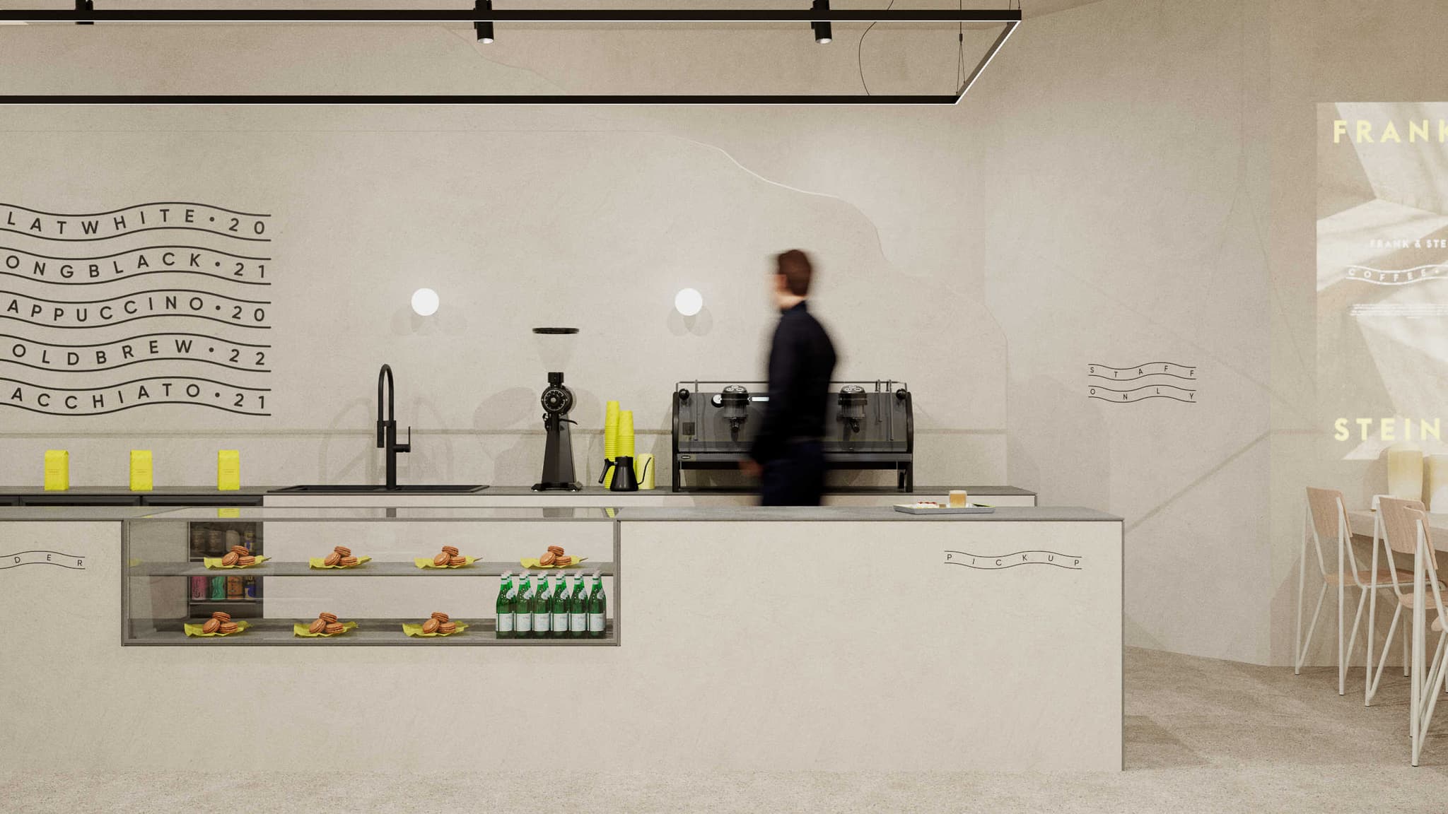 Three-quarter view of layered plywood bench constructed from repeated slices