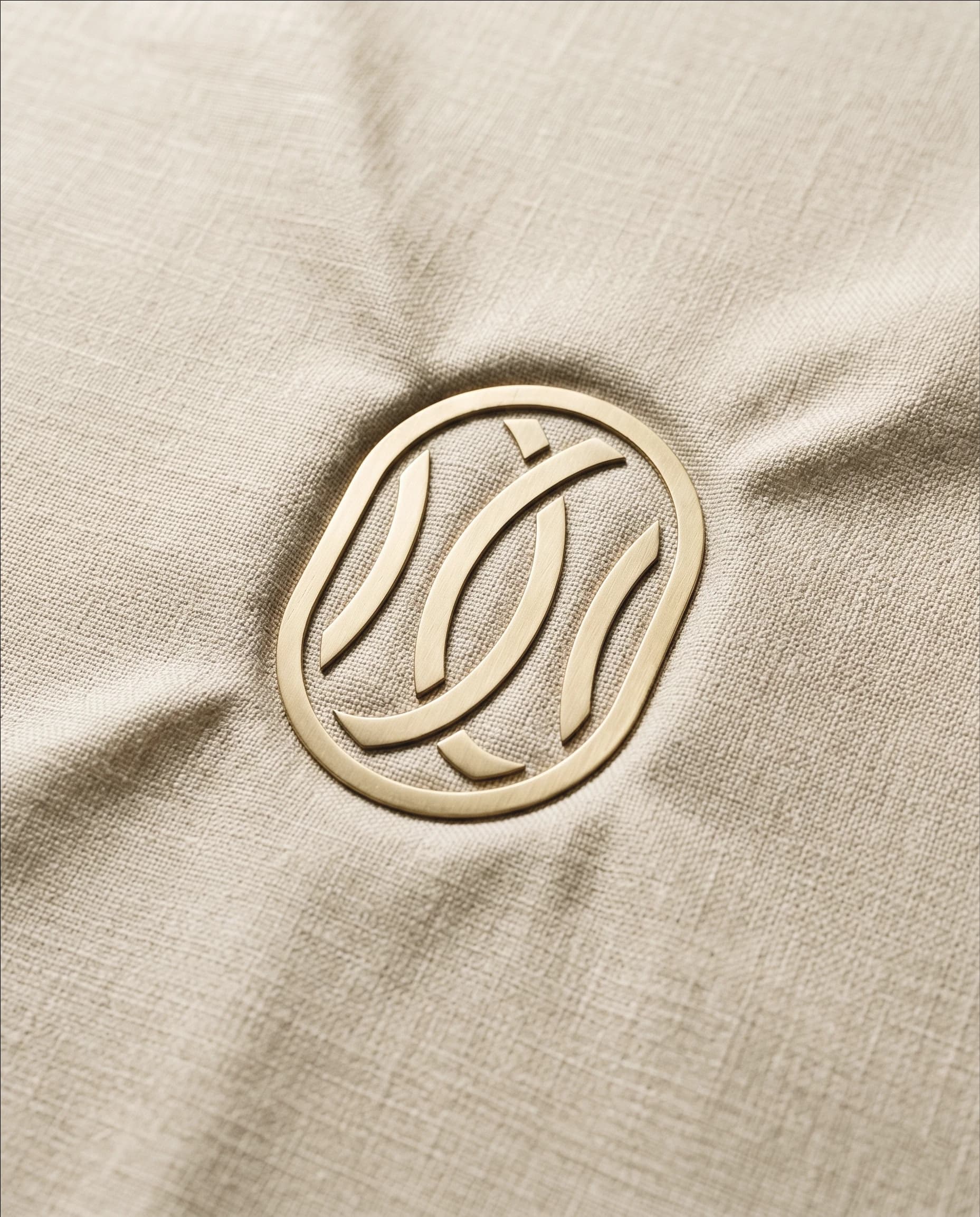 Mattsons monogram embossed into natural linen
